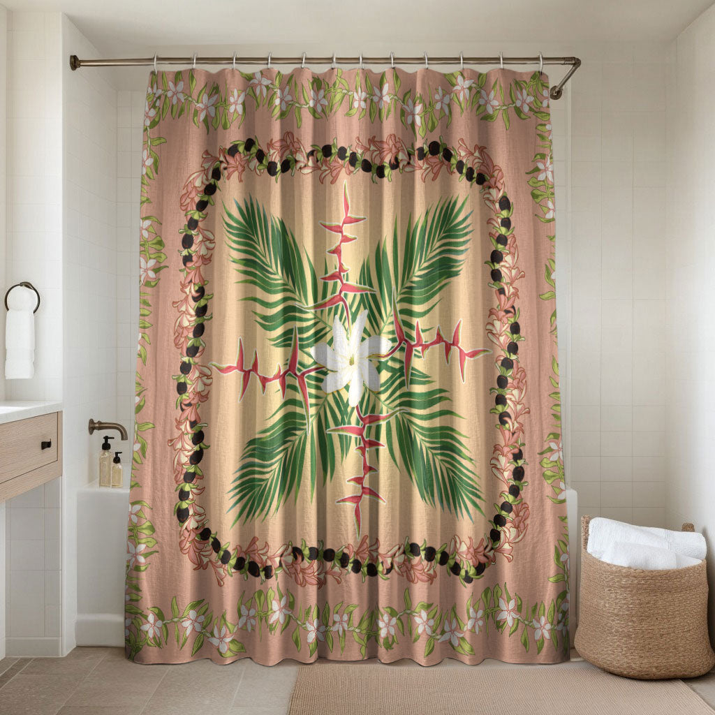 Hawaii Quilt Inspired Collection Aloha Flowers Bathroom Set Maile - Kukui Nut Lei