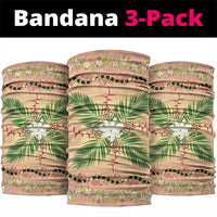 Hawaii Quilt Inspired Collection Aloha Flowers Neck Gaiter Maile - Kukui Nut Lei
