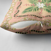 Hawaii Quilt Inspired Collection Aloha Flowers Pillow Cover Maile - Kukui Nut Lei