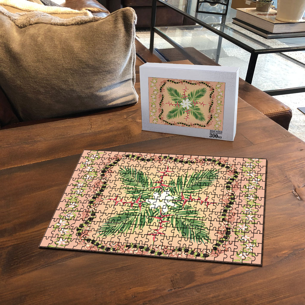 Hawaii Quilt Inspired Collection Aloha Flowers Puzzle Maile - Kukui Nut Lei