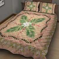 Hawaii Quilt Inspired Collection Aloha Flowers Quilt Bed Set Maile - Kukui Nut Lei