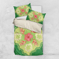 Hawaii Quilt Inspired Collection Aloha Flowers Bedding Set Plumeria - Ti Leaf Lei