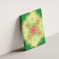 Hawaii Quilt Inspired Collection Aloha Flowers Canvas Wall Art Plumeria - Ti Leaf Lei