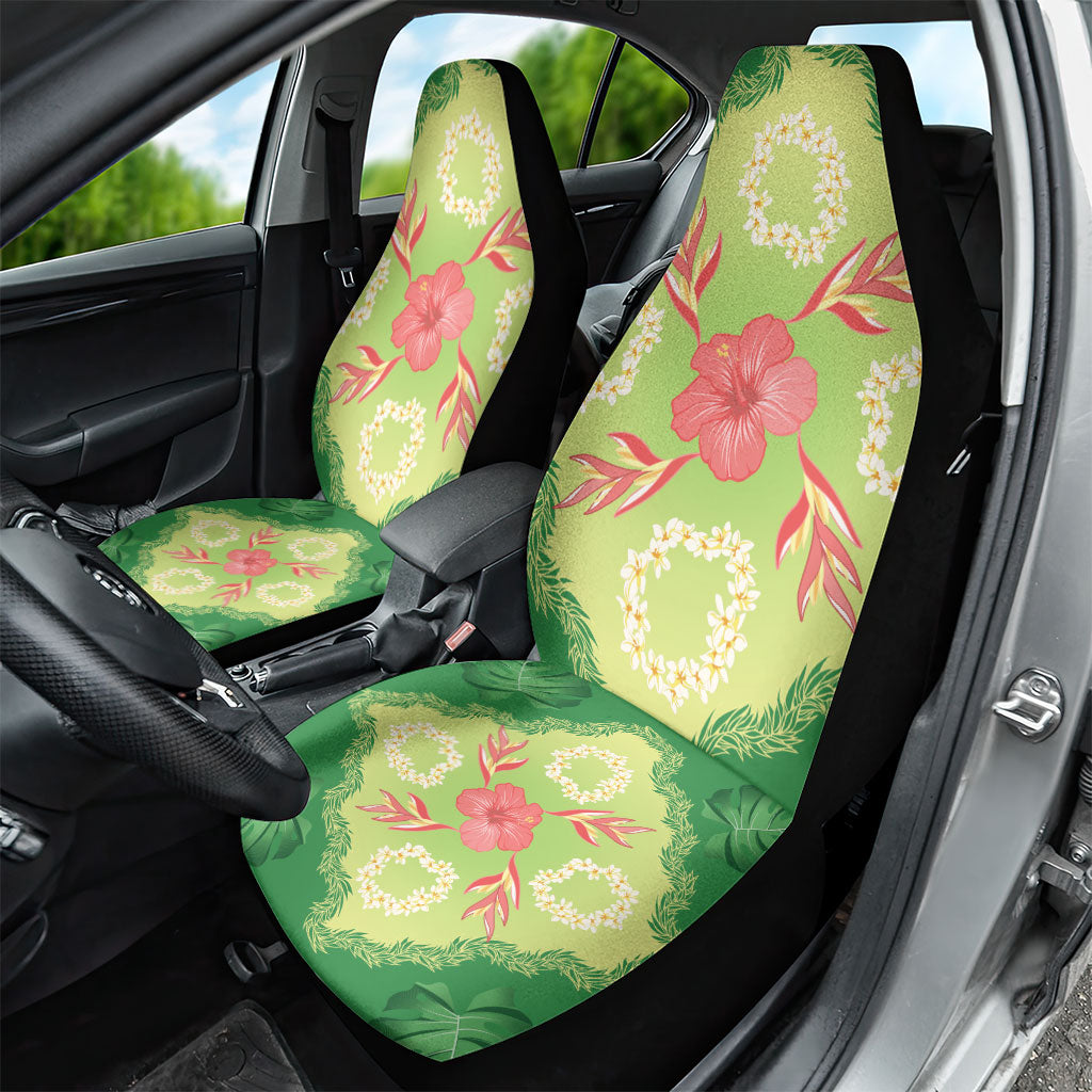Hawaii Quilt Inspired Collection Aloha Flowers Car Seat Cover Plumeria - Ti Leaf Lei