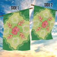 Hawaii Quilt Inspired Collection Aloha Flowers Garden Flag Plumeria - Ti Leaf Lei