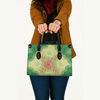 Hawaii Quilt Inspired Collection Aloha Flowers Leather Bag Plumeria - Ti Leaf Lei