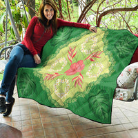 Hawaii Quilt Inspired Collection Aloha Flowers Quilt Plumeria - Ti Leaf Lei