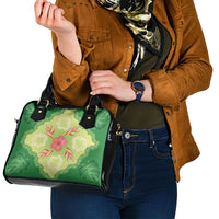 Hawaii Quilt Inspired Collection Aloha Flowers Shoulder Handbag Plumeria - Ti Leaf Lei
