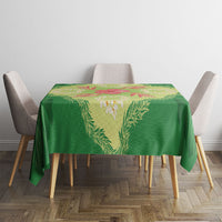 Hawaii Quilt Inspired Collection Aloha Flowers Tablecloth Plumeria - Ti Leaf Lei
