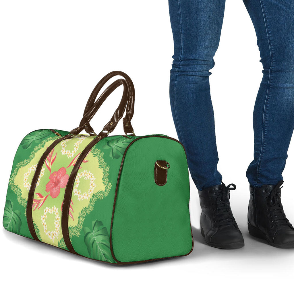 Hawaii Quilt Inspired Collection Aloha Flowers Travel Bag Plumeria - Ti Leaf Lei