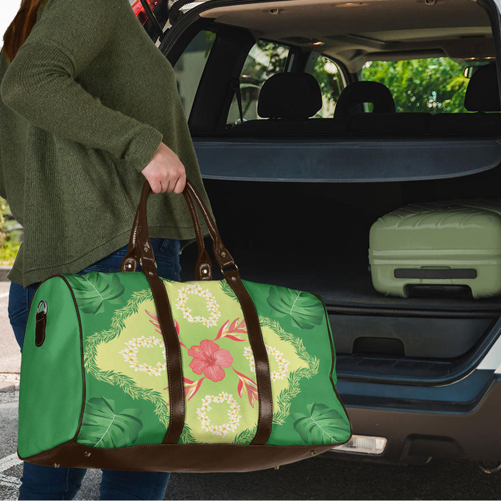 Hawaii Quilt Inspired Collection Aloha Flowers Travel Bag Plumeria - Ti Leaf Lei