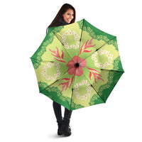 Hawaii Quilt Inspired Collection Aloha Flowers Umbrella Plumeria - Ti Leaf Lei