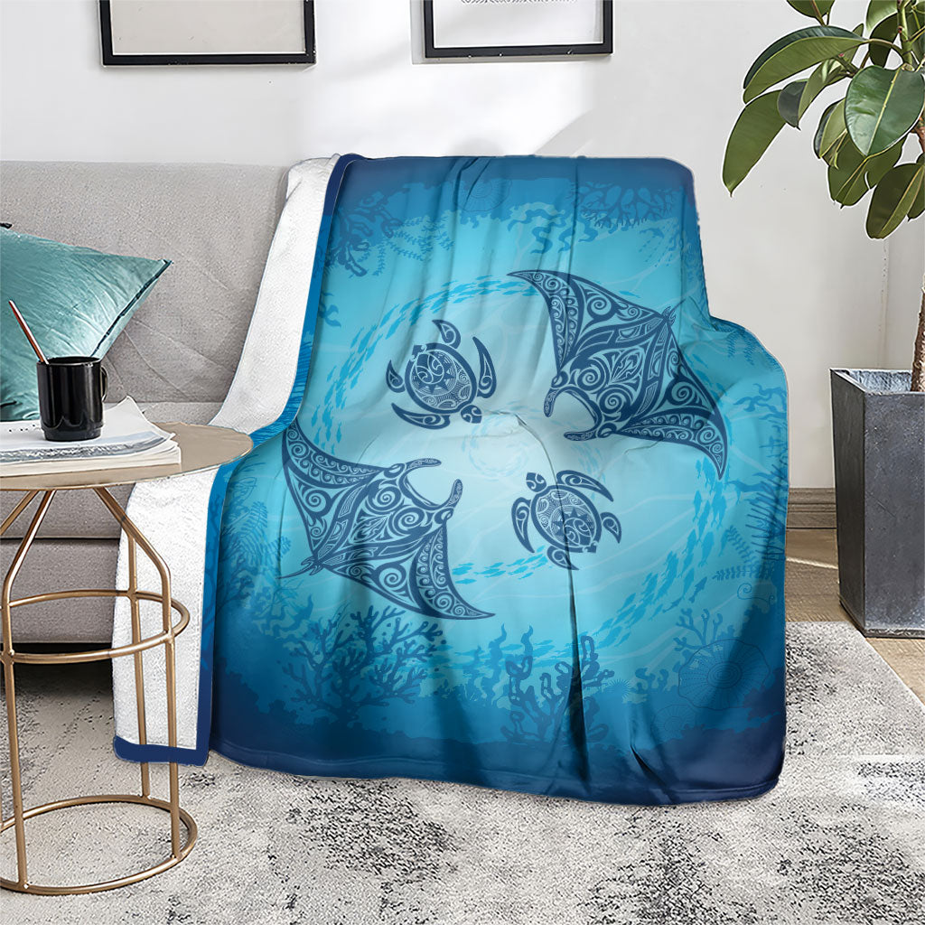 Hawaii Quilt Inspired Collection Aloha Sea Blanket Manta Ray and Turtles
