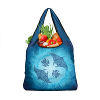 Hawaii Quilt Inspired Collection Aloha Sea Grocery Bag Manta Ray and Turtles