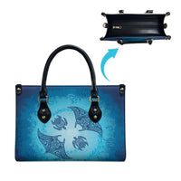 Hawaii Quilt Inspired Collection Aloha Sea Leather Bag Manta Ray and Turtles