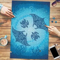 Hawaii Quilt Inspired Collection Aloha Sea Puzzle Manta Ray and Turtles