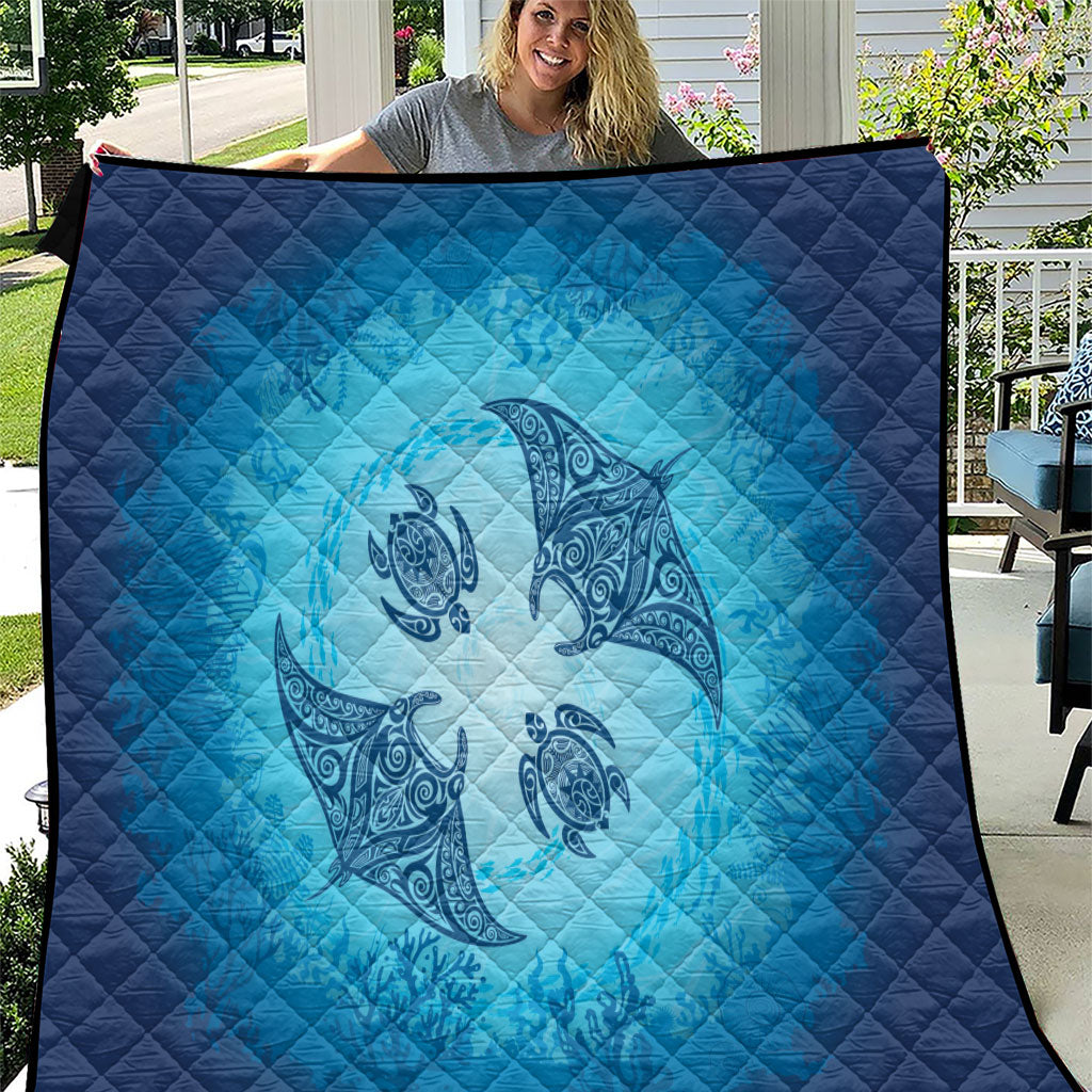 Hawaii Quilt Inspired Collection Aloha Sea Quilt Manta Ray and Turtles