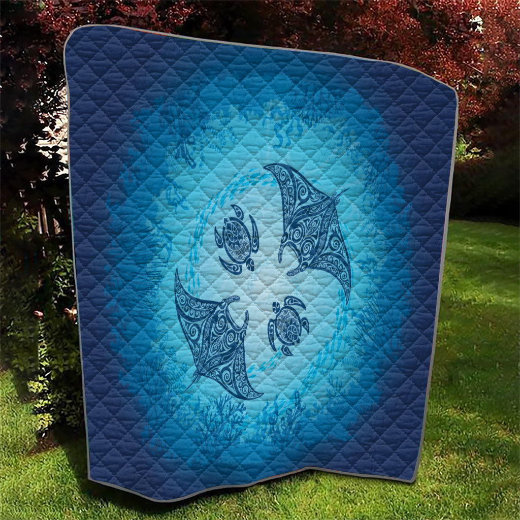 Hawaii Quilt Inspired Collection Aloha Sea Quilt Manta Ray and Turtles