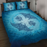 Hawaii Quilt Inspired Collection Aloha Sea Quilt Bed Set Manta Ray and Turtles