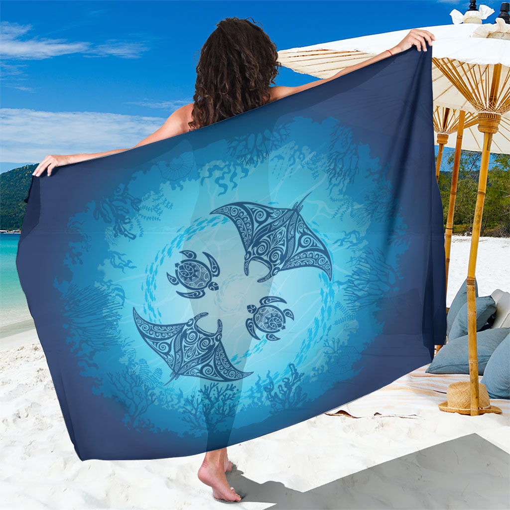 Hawaii Quilt Inspired Collection Aloha Sea Sarong Manta Ray and Turtles