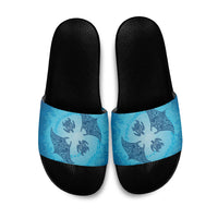 Hawaii Quilt Inspired Collection Aloha Sea Slide Sandals Manta Ray and Turtles