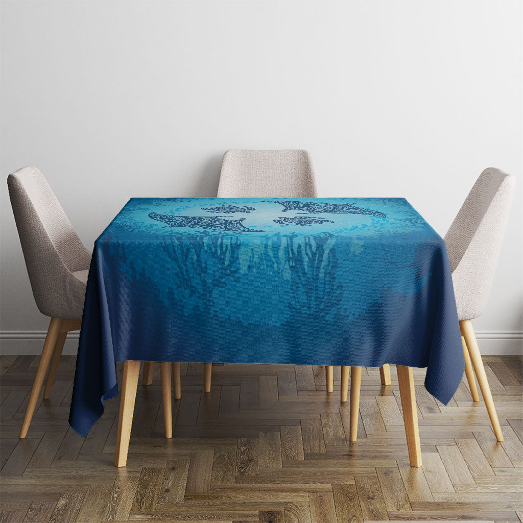 Hawaii Quilt Inspired Collection Aloha Sea Tablecloth Manta Ray and Turtles