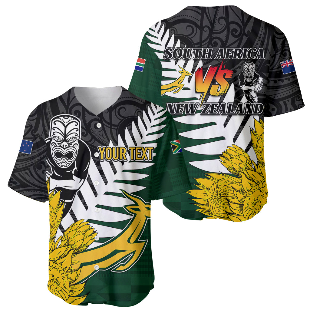 Personalised New Zealand Vs South Africa Rugby Baseball Jersey Rivals - Tribal Style LT7 - Polynesian Pride