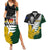 Personalised New Zealand Vs South Africa Rugby Couples Matching Summer Maxi Dress and Hawaiian Shirt Rivals - Tribal Style LT7 Black Green - Polynesian Pride