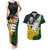 Personalised New Zealand Vs South Africa Rugby Couples Matching Tank Maxi Dress and Hawaiian Shirt Rivals - Tribal Style LT7 Black Green - Polynesian Pride