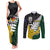 Personalised New Zealand Vs South Africa Rugby Couples Matching Tank Maxi Dress and Long Sleeve Button Shirts Rivals - Tribal Style LT7 Black Green - Polynesian Pride