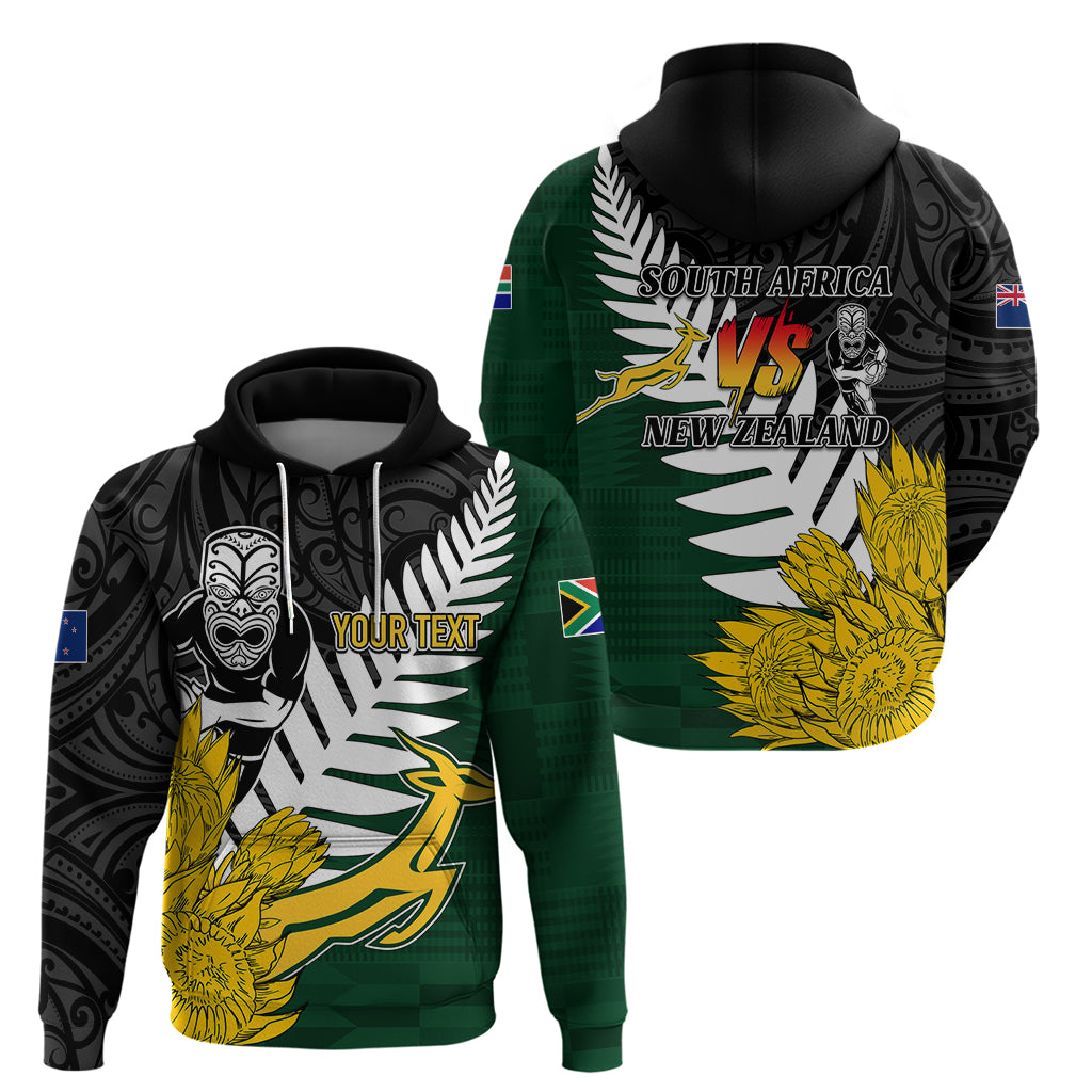 Personalised New Zealand Vs South Africa Rugby Hoodie Rivals - Tribal Style LT7 - Polynesian Pride