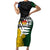 Personalised New Zealand Vs South Africa Rugby Short Sleeve Bodycon Dress Rivals - Tribal Style LT7 Long Dress Black Green - Polynesian Pride
