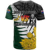 Personalised New Zealand Vs South Africa Rugby T Shirt Rivals - Tribal Style LT7 - Polynesian Pride