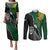 Personalised New Zealand Vs South Africa Rugby Couples Matching Puletasi Dress and Long Sleeve Button Shirts Rivals Dynamics LT7 Black Green - Polynesian Pride