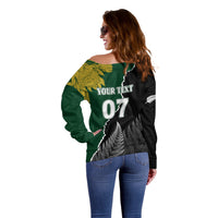 Personalised New Zealand Vs South Africa Rugby Off Shoulder Sweater Rivals Dynamics LT7 - Polynesian Pride