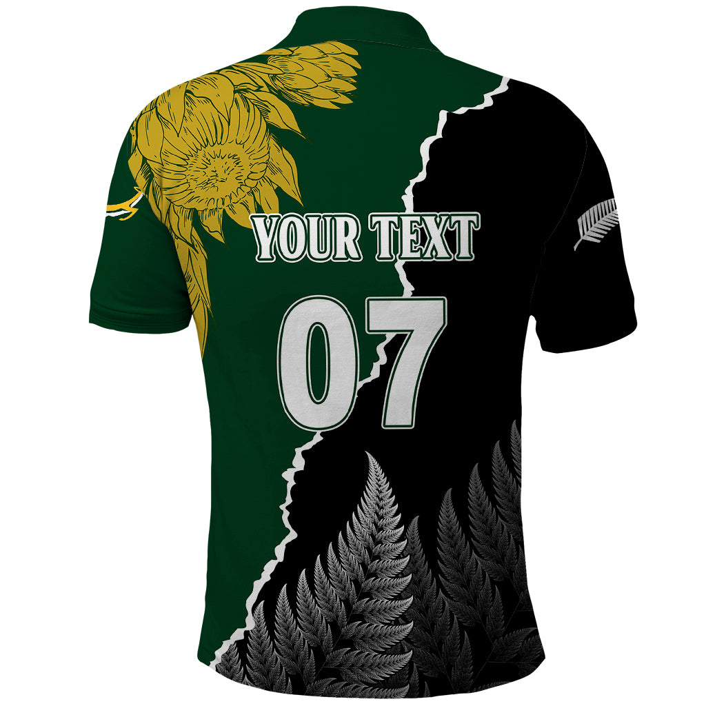 Personalised New Zealand Vs South Africa Rugby Polo Shirt Rivals Dynamics LT7 - Polynesian Pride