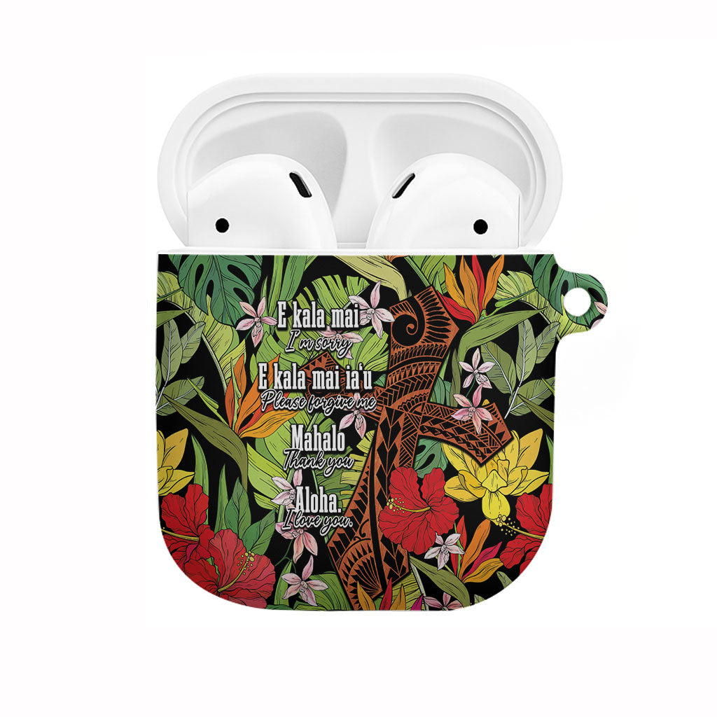Mahalo Hawaii Ho'oponopono Pule AirPods Case Polynesian Pattern Cross