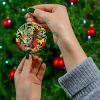 Mahalo Hawaii Ho'oponopono Pule Ceramic Ornament Polynesian Pattern Cross