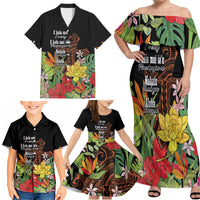 Mahalo Hawaii Ho'oponopono Pule Family Matching Off Shoulder Maxi Dress and Hawaiian Shirt Polynesian Pattern Cross