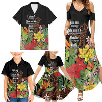 Mahalo Hawaii Ho'oponopono Pule Family Matching Summer Maxi Dress and Hawaiian Shirt Polynesian Pattern Cross