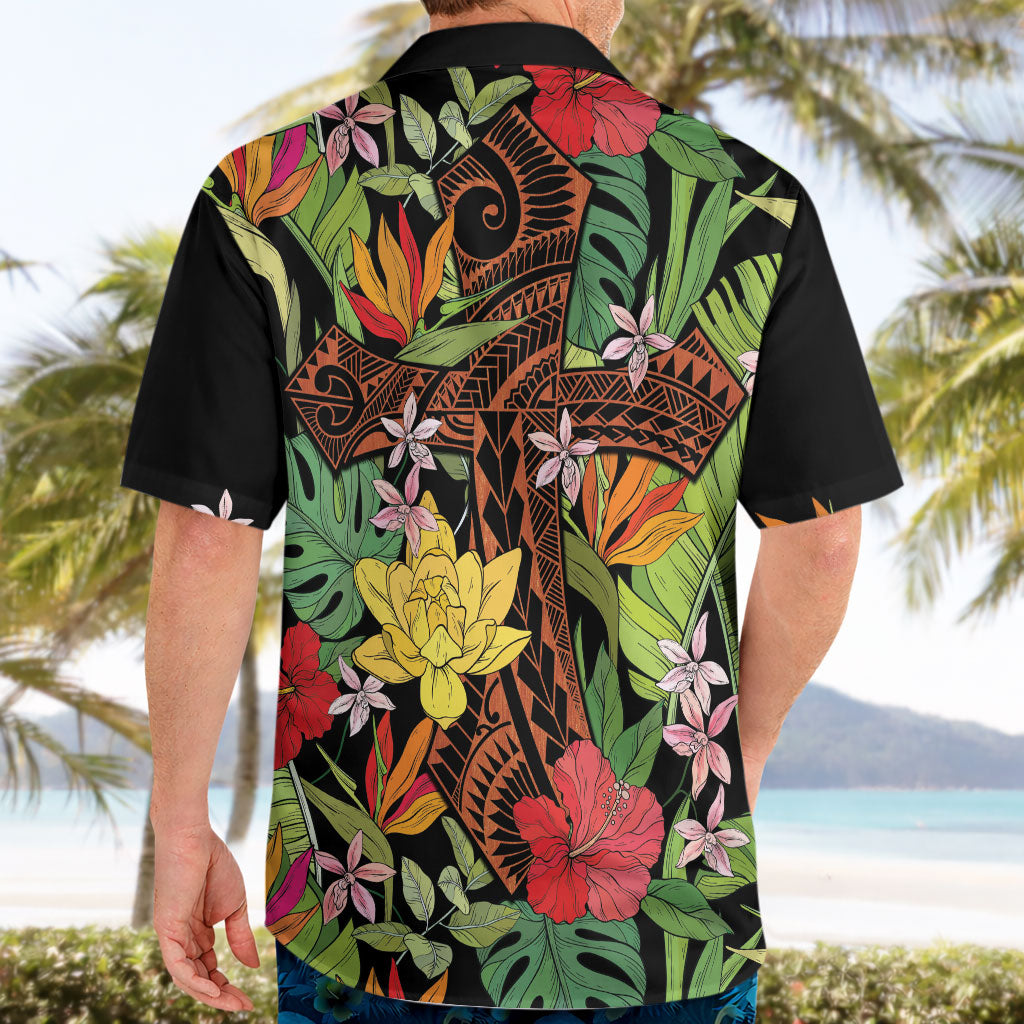 Mahalo Hawaii Ho'oponopono Pule Hawaiian Shirt Polynesian Pattern Cross