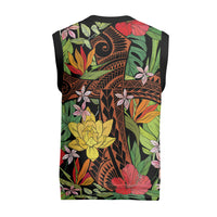 Mahalo Hawaii Ho'oponopono Pule Christmas Knitted V-Neck Vest Polynesian Pattern Cross