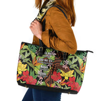 Mahalo Hawaii Ho'oponopono Pule Leather Tote Bag Polynesian Pattern Cross
