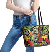 Mahalo Hawaii Ho'oponopono Pule Leather Tote Bag Polynesian Pattern Cross