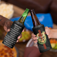 Hawaii ⁠Ka Pule a ka Haku Memorial 4 in 1 Can Cooler Tumbler Flower Lei Cross - Black
