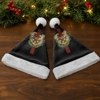 Hawaii ⁠Ka Pule a ka Haku Memorial Christmas Santa Hat Flower Lei Cross - Black