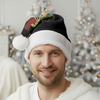 Hawaii ⁠Ka Pule a ka Haku Memorial Christmas Santa Hat Flower Lei Cross - Black