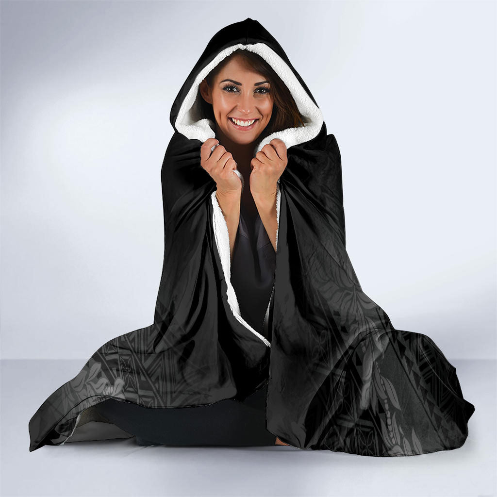 Hawaii ⁠Ka Pule a ka Haku Memorial Hooded Blanket Flower Lei Cross - Black
