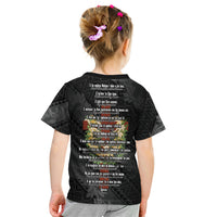 Hawaii ⁠Ka Pule a ka Haku Memorial Kid T Shirt Flower Lei Cross - Black