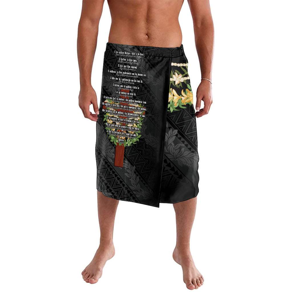 Hawaii ⁠Ka Pule a ka Haku Memorial Lavalava Flower Lei Cross - Black
